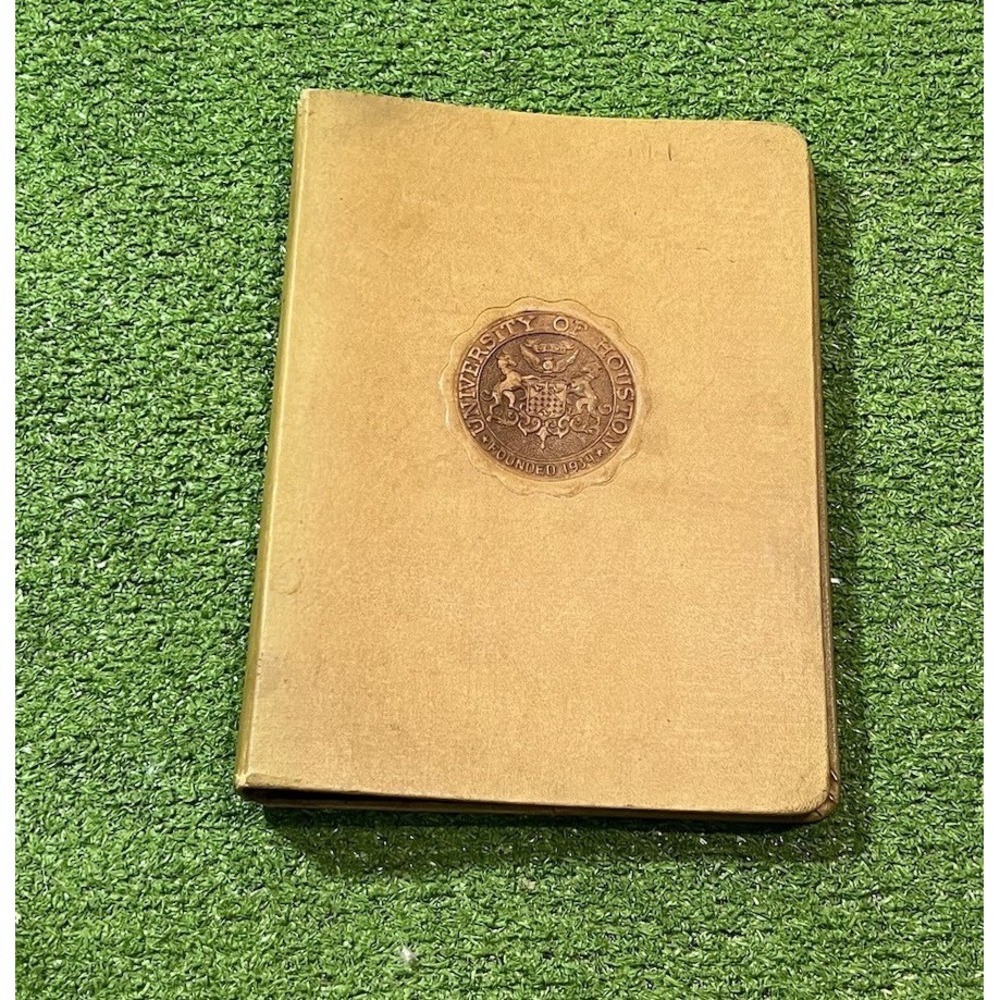 VTG University Of Houston Leather Notebook 1950s UofH Cougars Trussel USA READ